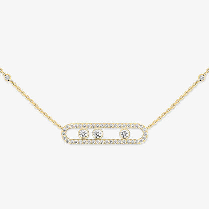 [Rosla] Move Pave_ Rose Gold Diamond Necklace