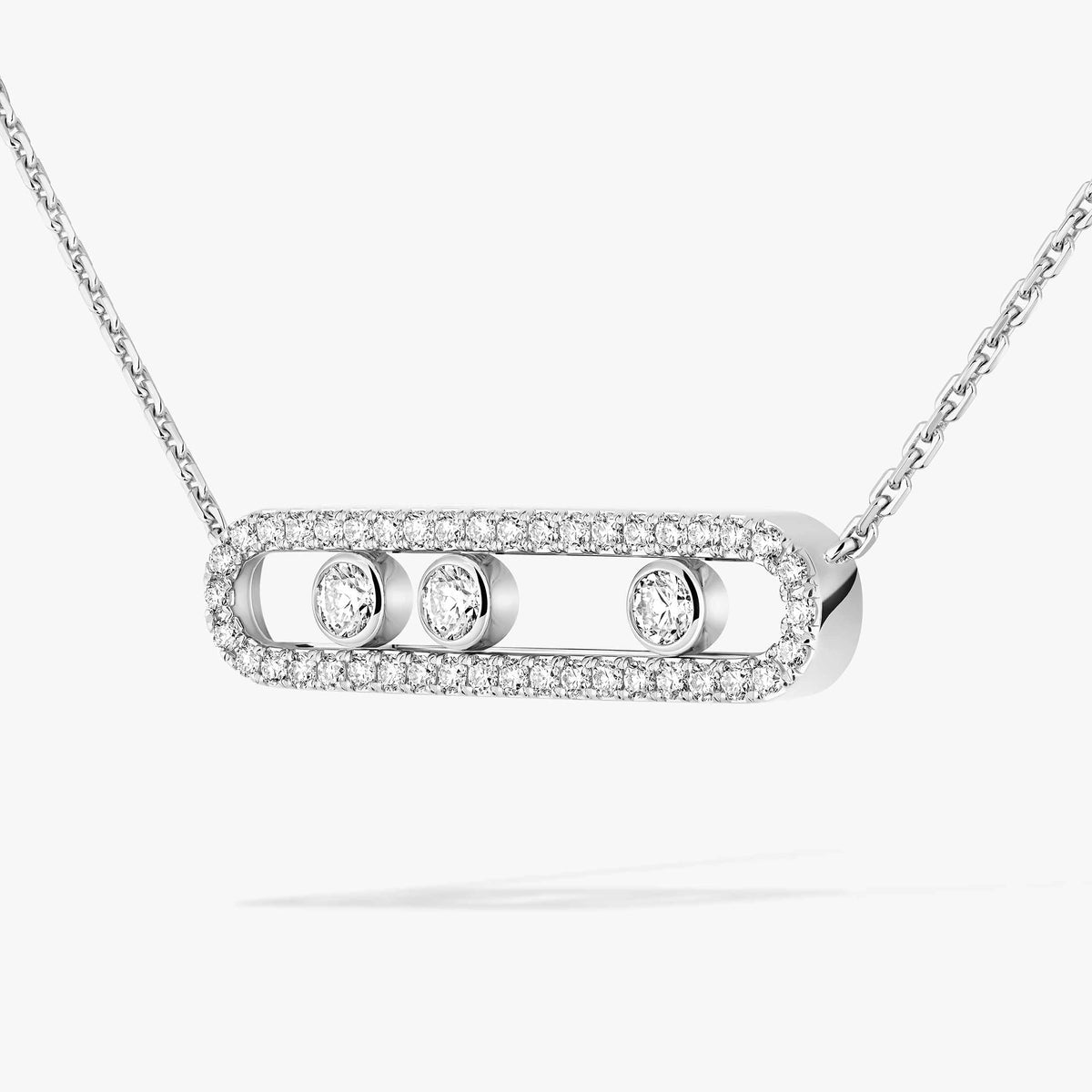 [Rosla] Move Pave_ Rose Gold Diamond Necklace