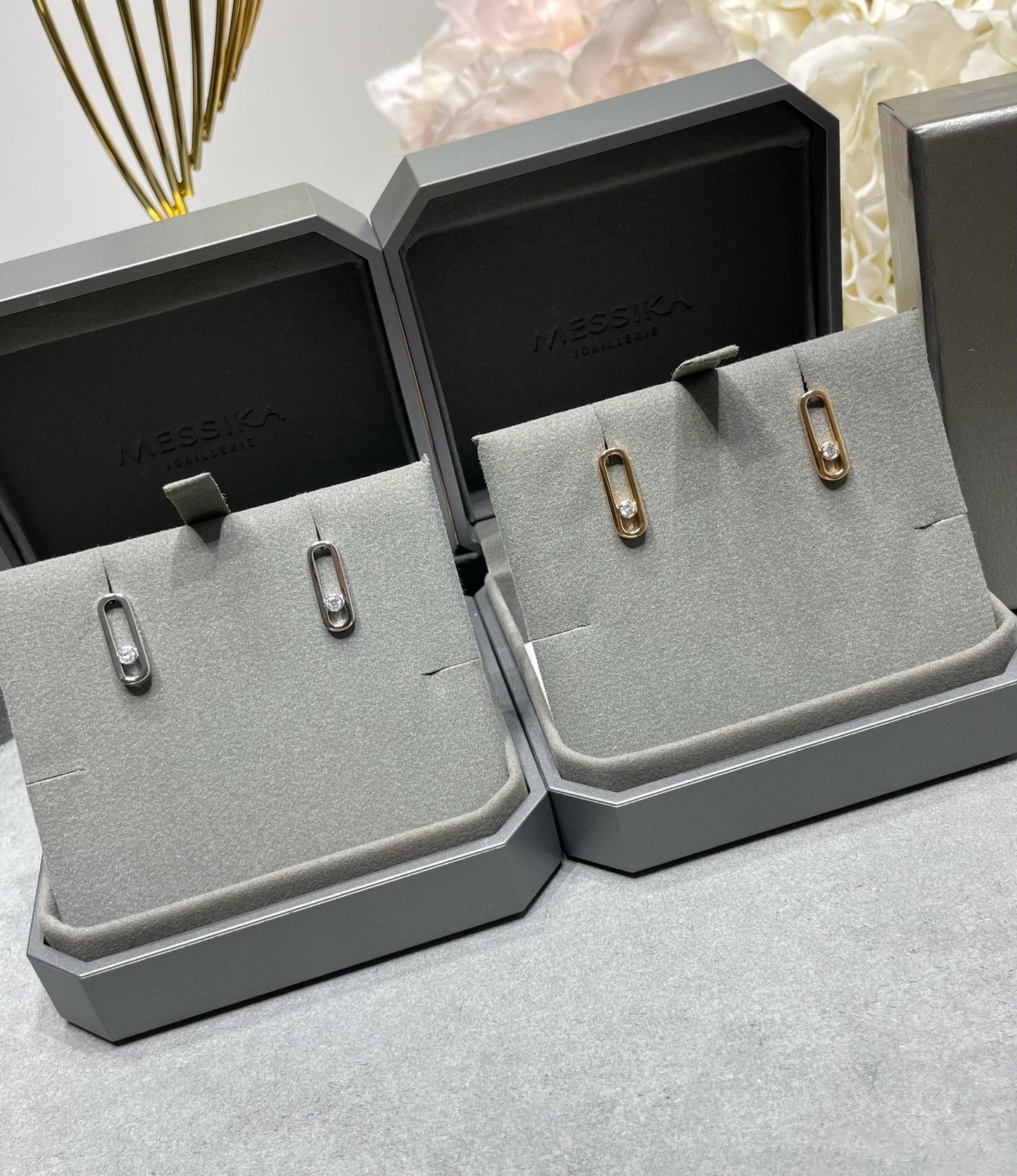 [Rosla]MOVE UNO SMALL 1 DIAMOND EARRINGS