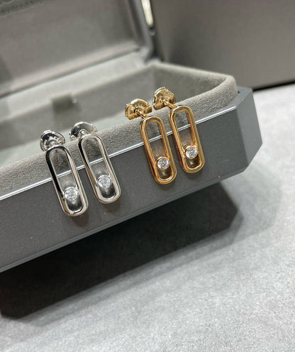 [Rosla]MOVE UNO SMALL 1 DIAMOND EARRINGS