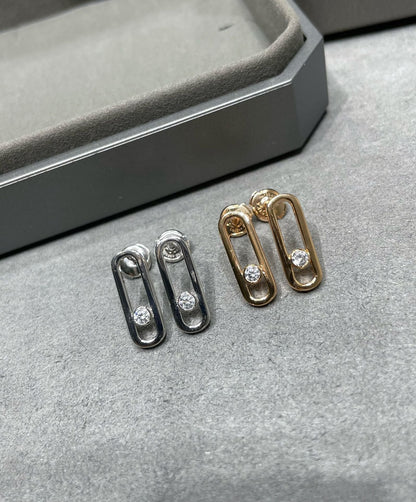 [Rosla]MOVE UNO SMALL 1 DIAMOND EARRINGS