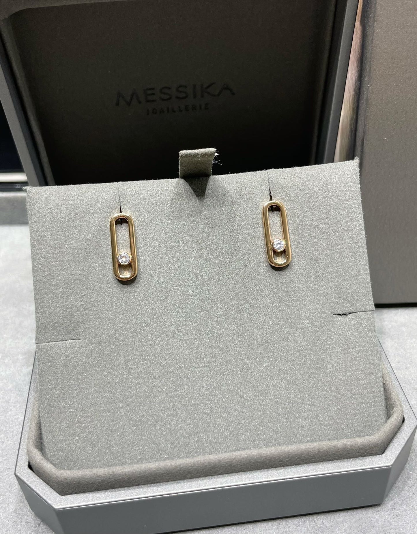 [Rosla]MOVE UNO SMALL 1 DIAMOND EARRINGS