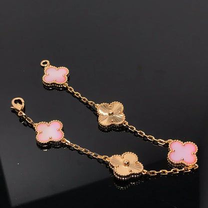 [Rosla] CLOVER 5 MOTIFS  PINK MOP BRACELET COLLECTION