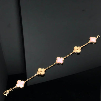 [Rosla] CLOVER 5 MOTIFS  PINK MOP BRACELET COLLECTION