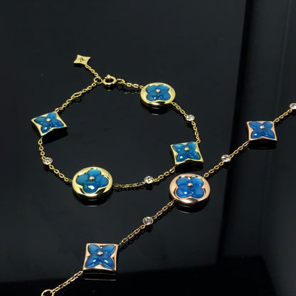 [Rosla]STAR AND SUN 4 MOTIF BLUE BRACELET