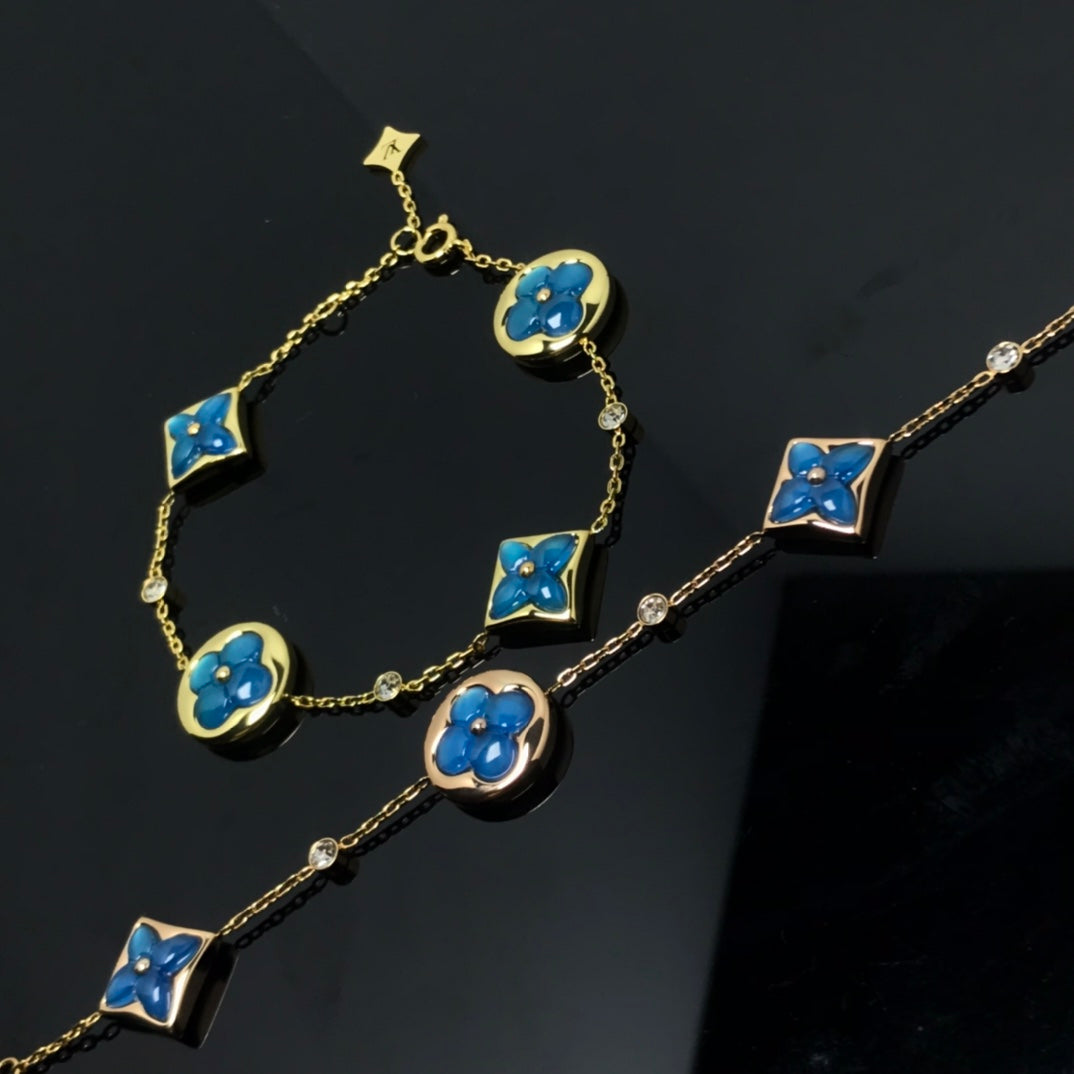 [Rosla]STAR AND SUN 4 MOTIF BLUE BRACELET