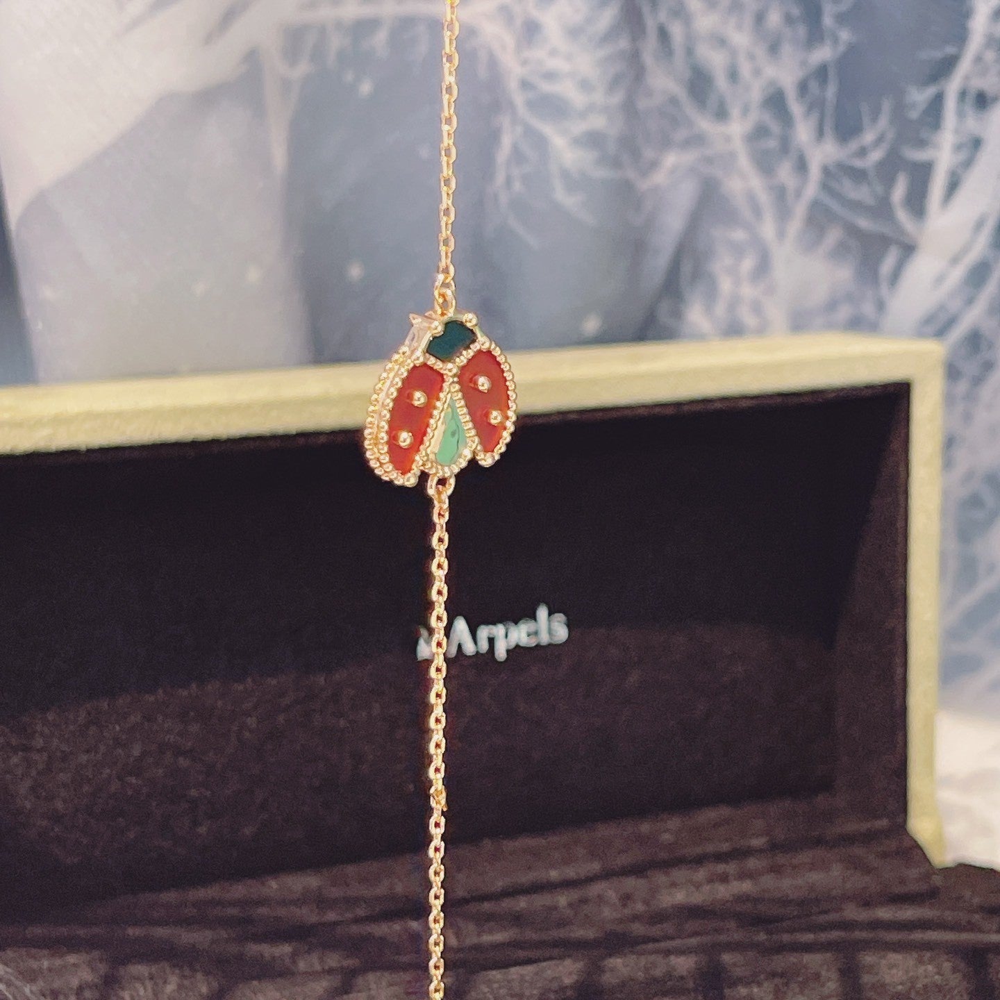 [Rosla]LUCKY SPRING 1 MOTIF PINK GOLD BRACELET