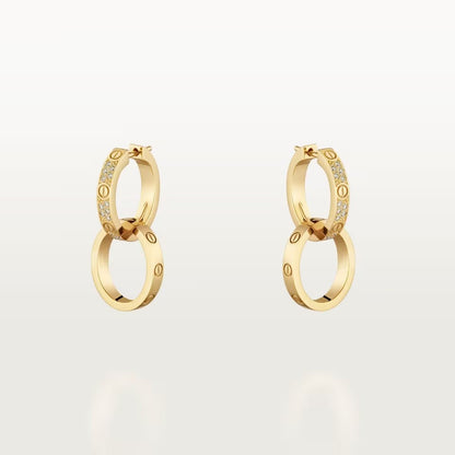 [Rosla]LOVE 3.3MM DANGLE HALF DIAMOND EARRINGS