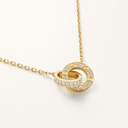 [Rosla]LOVE  FULL DIAMOND PENDANT NECKLACE