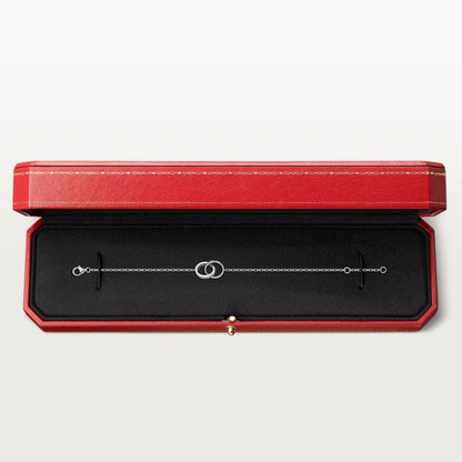 [Rosla]LOVE DOUBLE RING HALF DIAMOND BRACELET