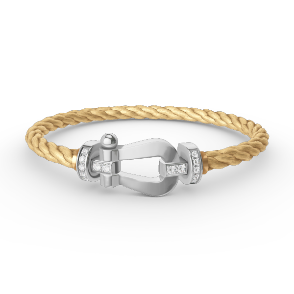 [Rosla]FORCE LARGE HORSESHOE HALF DIAMOND BRACELET SILVER