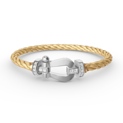 [Rosla]FORCE LARGE HORSESHOE HALF DIAMOND BRACELET SILVER