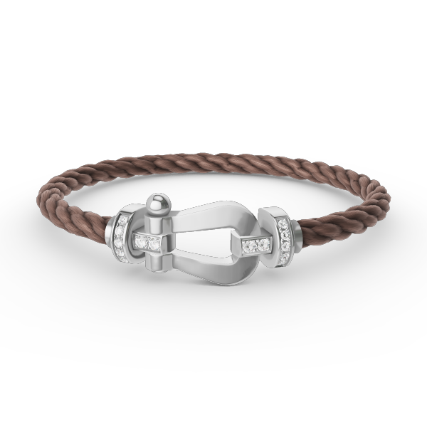 [Rosla]FORCE LARGE HORSESHOE HALF DIAMOND BRACELET SILVER