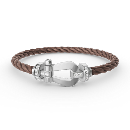 [Rosla]FORCE LARGE HORSESHOE HALF DIAMOND BRACELET SILVER