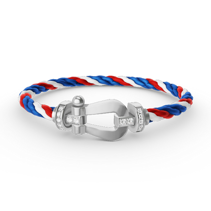 [Rosla]FORCE LARGE HORSESHOE HALF DIAMOND BRACELET SILVER