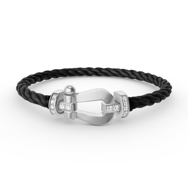 [Rosla]FORCE LARGE HORSESHOE HALF DIAMOND BRACELET SILVER