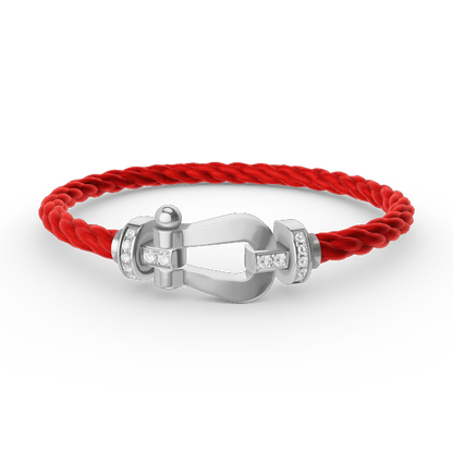 [Rosla]FORCE LARGE HORSESHOE HALF DIAMOND BRACELET SILVER