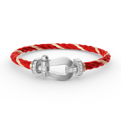 [Rosla]FORCE LARGE HORSESHOE HALF DIAMOND BRACELET SILVER