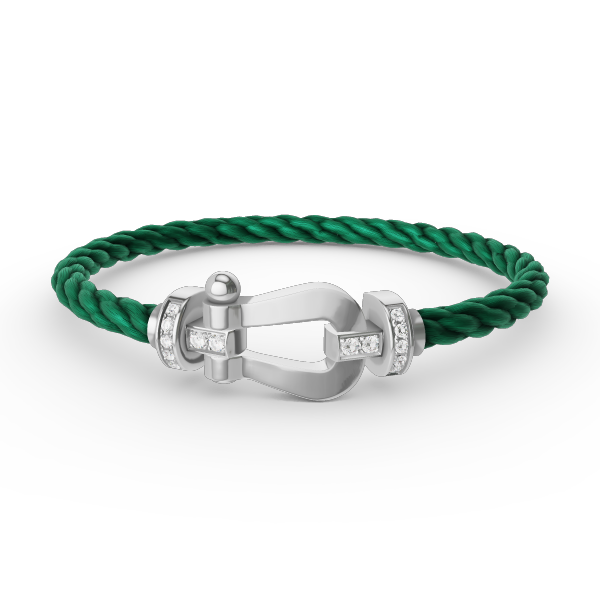 [Rosla]FORCE LARGE HORSESHOE HALF DIAMOND BRACELET SILVER