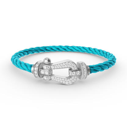 [Rosla]FORCE LARGE HORSESHOE FULL DIAMOND BRACELET SILVER