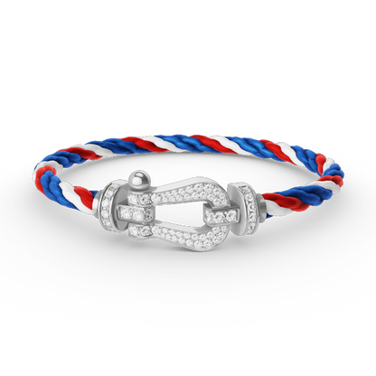 [Rosla]FORCE LARGE HORSESHOE FULL DIAMOND BRACELET SILVER