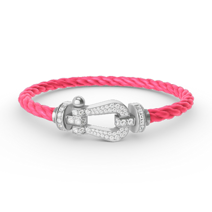 [Rosla]FORCE LARGE HORSESHOE FULL DIAMOND BRACELET SILVER