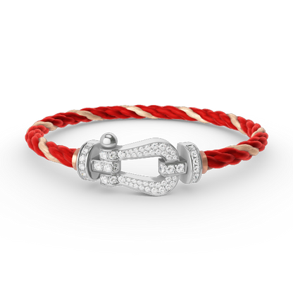 [Rosla]FORCE LARGE HORSESHOE FULL DIAMOND BRACELET SILVER