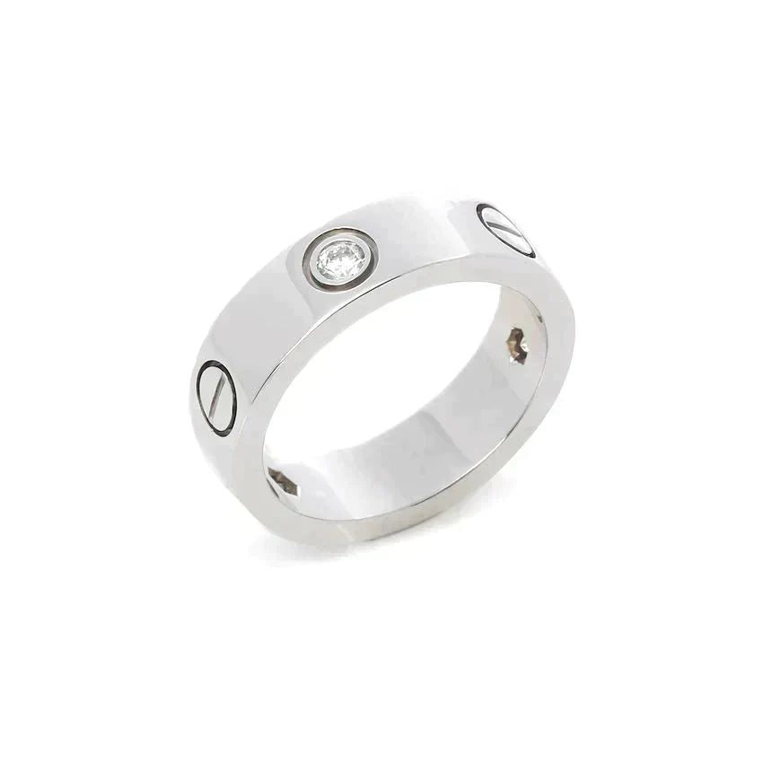 [Rosla]LOVE RING 5.5MM 3 DIAMONDS SILVER